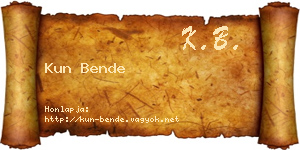 Kun Bende névjegykártya